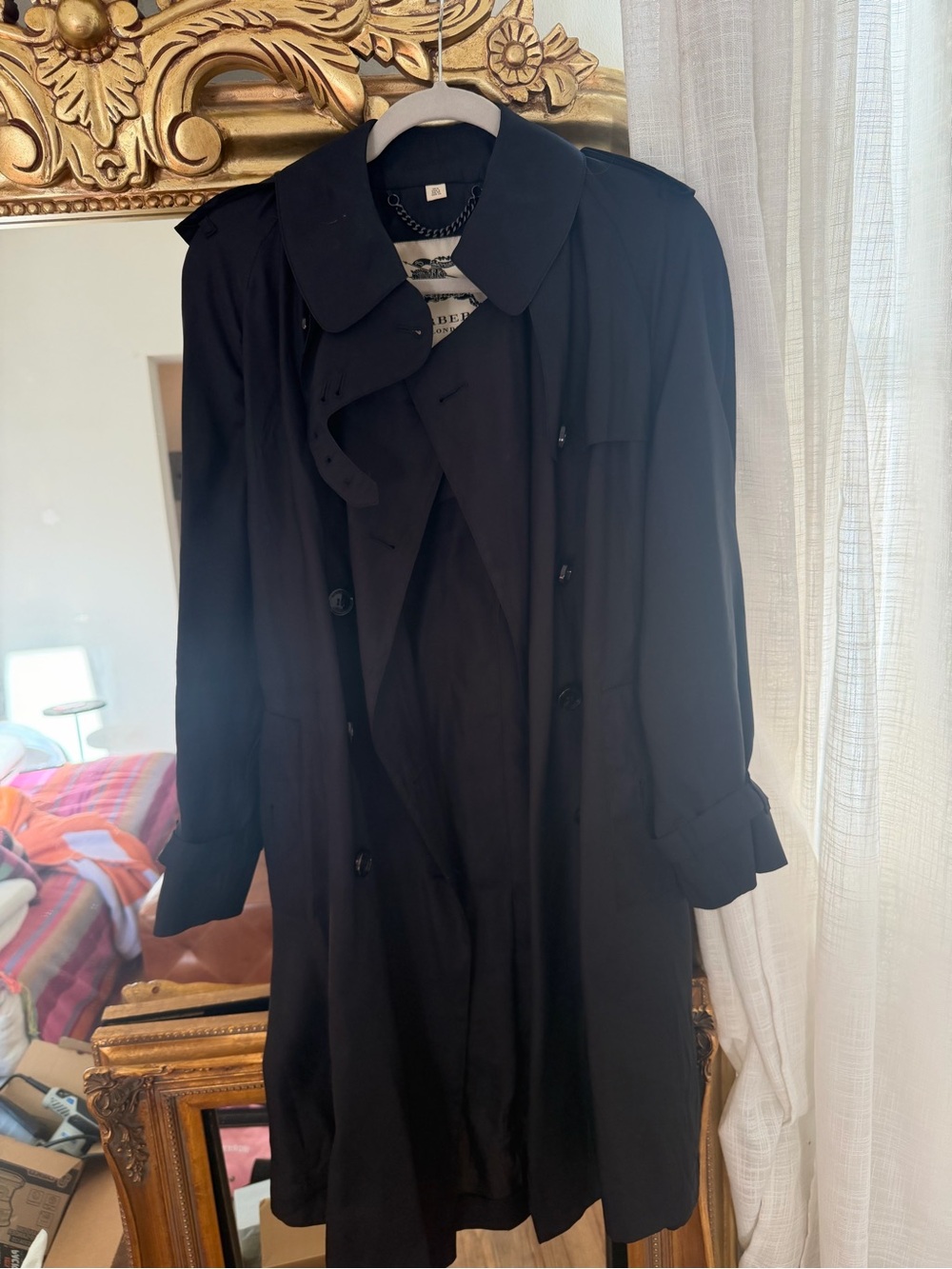 Burberry Black Classic silk Trench Coat - Women's